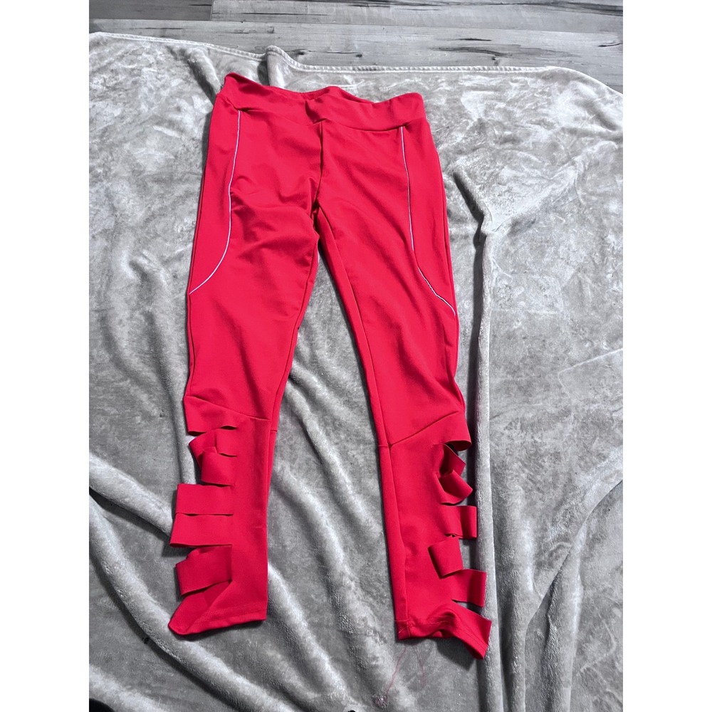Body Instinct Red Cutout Lattice Leggings Plus Size 1X Activewear Gym Yoga